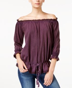 William Rast Grace Off-the-shoulder Lace-detail Top