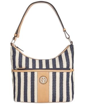 Giani Bernini Striped Straw Hobo, Created For Macy's