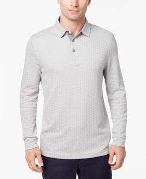 Tasso Elba Men's Geometric Long-sleeve Polo, Created For Macy's