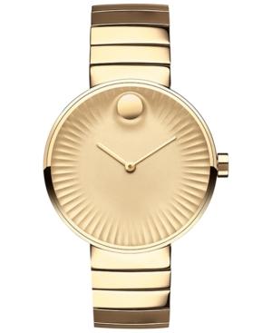 Movado Women's Swiss Edge Gold-tone Pvd Stainless Steel Bracelet Watch 34mm 3680014