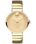 Movado Women's Swiss Edge Gold-tone Pvd Stainless Steel Bracelet Watch 34mm 3680014
