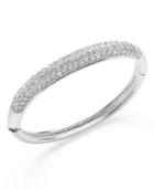 Charter Club Silver-tone Clear Glass Pave Bangle