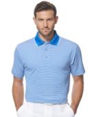 Pga Tour Striped Tipped Performance Cotton Golf Polo