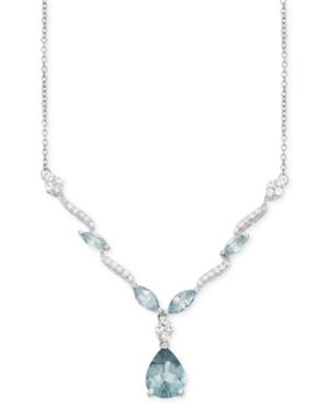 Blue And White Topaz Y Necklace (2-2/5 Ct. T.w.) In Sterling Silver