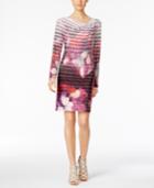 Rachel Rachel Roy Printed Draped-neck Sheath Dress