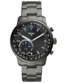 Fossil Q Men's Goodwin Smoke Stainless Steel Bracelet Hybrid Smart Watch 44mm