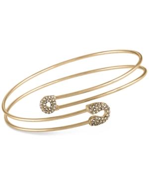 Rachel Rachel Roy Gold-tone Pave Safety Pin Wrap Bangle Bracelet