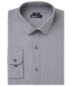 Bar Iii Men's Slim-fit Easy Care Stretch Black & White Houndstooth Dobby Dress Shirt, Only At Macy's