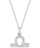 Diamond Necklace, 10k White Gold Diamond Libra Zodiac Pendant (1/10 Ct. T.w.)