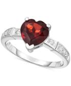 Garnet (1-3/4 Ct. T.w.) & Diamond Accent Ring In 14k White Gold