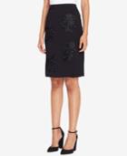 Tahari Asl Floral-embroidered Pencil Skirt