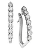 Diamond Earrings, 14k White Gold Certified Near Colorless Diamond Hoops (1 Ct. T.w.)