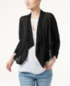 Inc International Concepts Linen-blend Cropped Cardigan, Only At Macy's