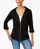 Style & Co Zippered Roll-tab Hoodie, Created For Macy's