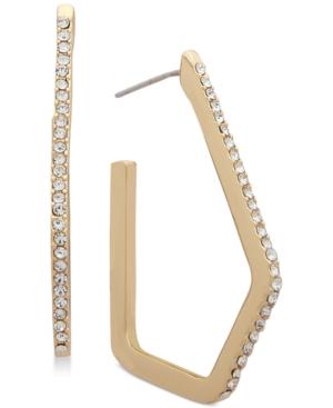 Anne Klein Pave Geometric Hoop Earrings