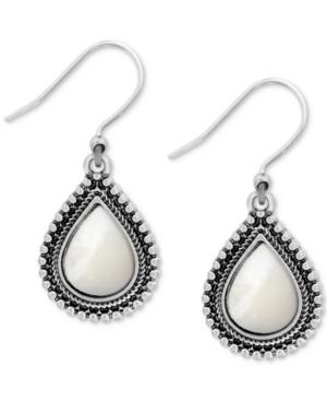 Lucky Brand Silver-tone Imitation Pearl Drop Earrings
