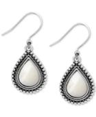 Lucky Brand Silver-tone Imitation Pearl Drop Earrings