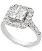 Diamond Princess Halo Engagement Ring (2 Ct. T.w.) In 14k White Gold
