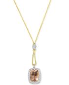 Morganite (9 Ct. T.w.) And Diamond (1 Ct. T.w.) Pendant Necklace In 14k Gold
