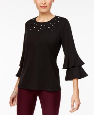 Ny Collection Ruffled-sleeve Top