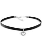 Giani Bernini Cubic Zirconia Heart Choker Necklace In Sterling Silver, Created For Macy's