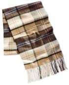 Club Room Men's Khaki Plaid Cashmere Scarf, Only At Macy's