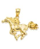 14k Gold Charm, Polished Horse Charm