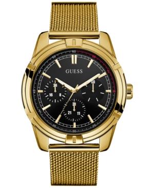 Guess Men's Gold-tone Stainless Steel Mesh Bracelet Watch 46mm U0965g2