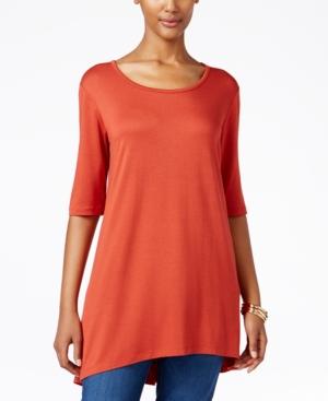 Style & Co. Elbow-sleeve High-low Top, Only At Macy's