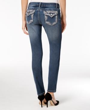 Project Indigo Juniors' Embellished Bling Skinny Jeans