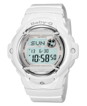 Baby-g Watch, Women's Digital White Resin Strap 46x43mm Bg169r-7a