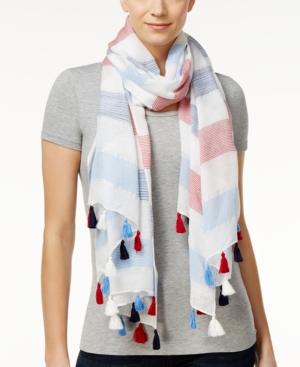 Inc International Concepts Striped Tassel Wrap & Scarf In One, Only At Macy's