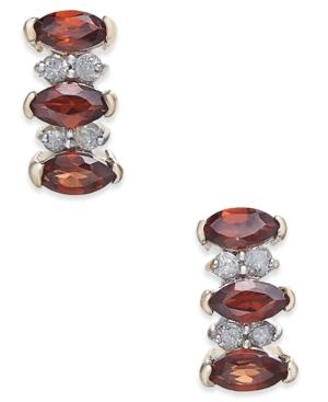 Rhodolite Garnet (3/4 Ct. T.w.) & Diamond Accent Drop Earrings In 14k Gold