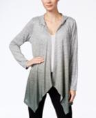 Style & Co. Dip-dyed Hooded Cardigan, Only At Macy's