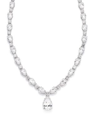 Danori Necklace, Silver-tone Cubic Zirconia And Crystal Pear Drop Necklace (41-5/8 Ct. T.w.)