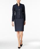 Le Suit Textured Four-button Skirt Suit
