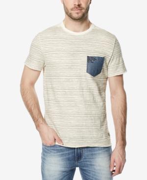 Buffalo David Bitton Men's Striped Denim-pocket T-shirt
