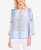 Vince Camuto Printed Button-down Bell-sleeve Blouse