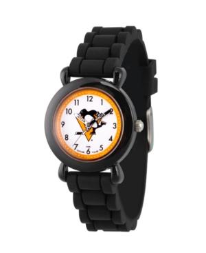 Gametime Nhl Pittsburgh Penguins Kids' Black Plastic Time Teacher Watch