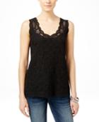 Inc International Concepts Embroidered Lace Shell, Only At Macy's