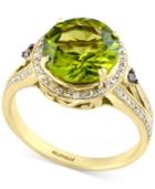 Olivia By Effy Peridot (3-5/8 Ct. T.w.) And Diamond (1/4 Ct. T.w.) Ring In 14k Gold
