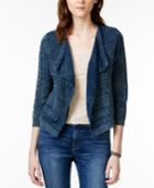 Lucky Brand Indigo Cable-knit Flyaway Cardigan