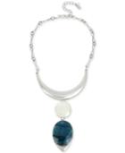 Robert Lee Morris Soho Silver-tone Double Sculptural Stone Pendant Necklace, 15-1/2 + 3 Extender