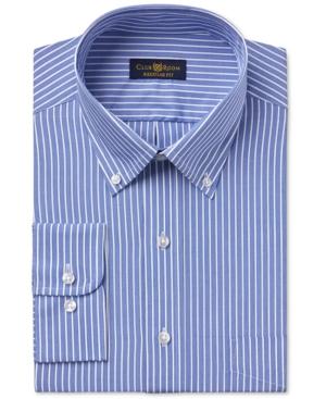 Club Room Estate Men's Wrinkle-resistant Classic Blue Stripe Dress Shirt, Only At Macy's