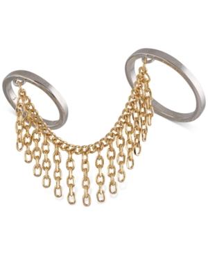 French Connection Two-tone Two Finger Fringe Ring