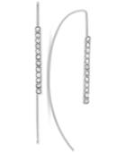 Vince Camuto Silver-tone Pave Bar Threader Earrings