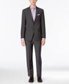 Calvin Klein Men's Extra-slim Fit Charcoal Shadow Grid Suit