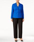 Le Suit Plus Size Colorblocked Melange Pantsuit