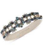 Marchesa Gold-tone Crystal, Stone & Imitation Pearl Bangle Bracelet