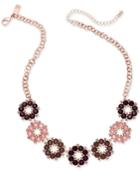 Inc International Concepts Rose Gold-tone Multi-flower Statement Necklace, Created For Macy's